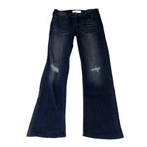 Hollister Low Rise Bootcut Jeans Women's 11 Long Medium Blue Stretch Hemmed Y2K